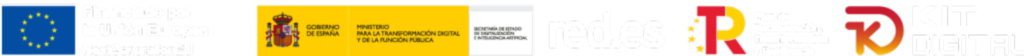 Logotipos institucionales del Kit Digital, la Unión Europea, el Gobierno de España y red.es
